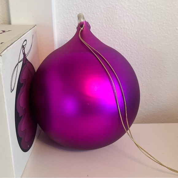 VTG DEPARTMENT 56 MERCURY FUCHSIA PINK GLASS 150MM BALL ORNAMENT W/BOX Large - Picture 8 of 15